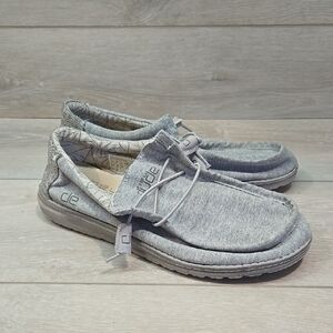 Hey Dude Men's Wally Stretch Fleece Gray Casual Shoes Slip On Flats Shoes Sz 9